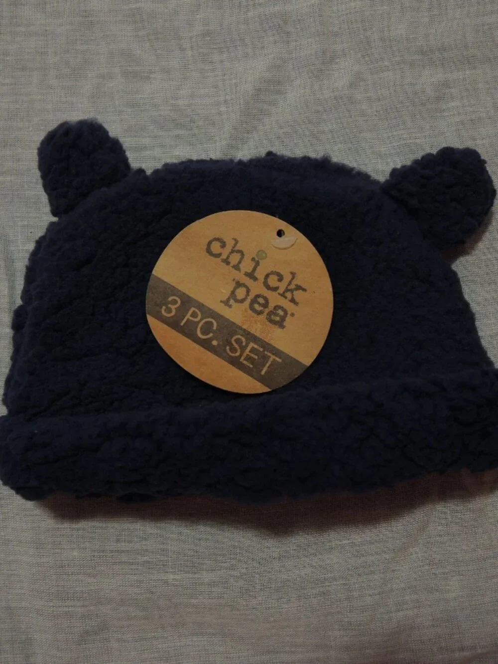NWT Baby 3 Pc Fleece Sweat Outfit w/ Hat Dark Navy Blue Size 12 Months Chick Pea